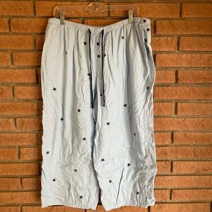 Women's Light Blue Star-Patterned Pajama Pants
